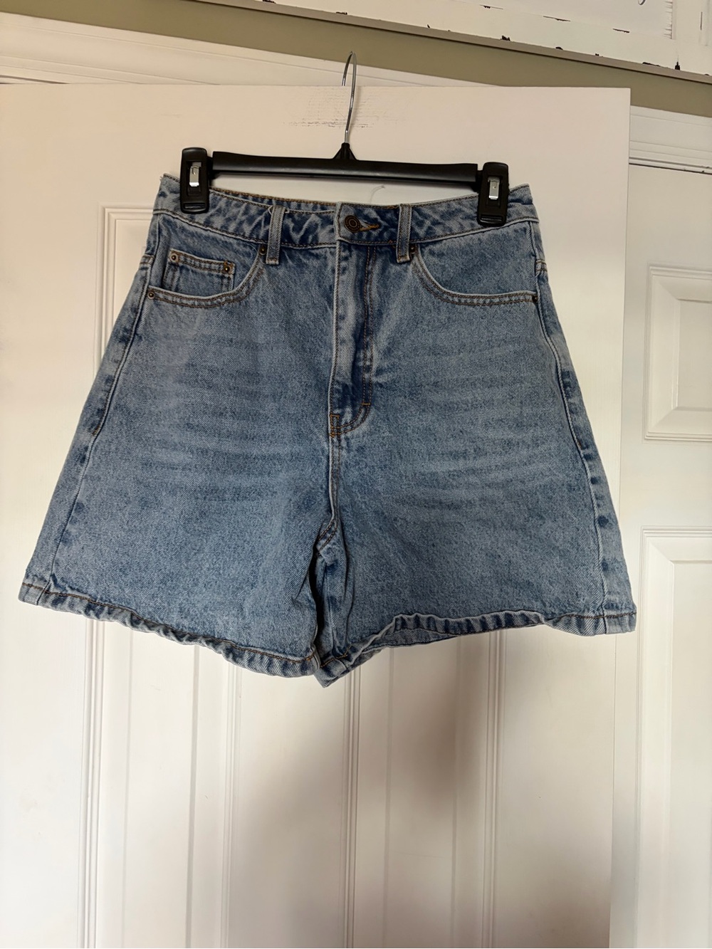 Rhythm Light Blue High-Rise Denim Shorts